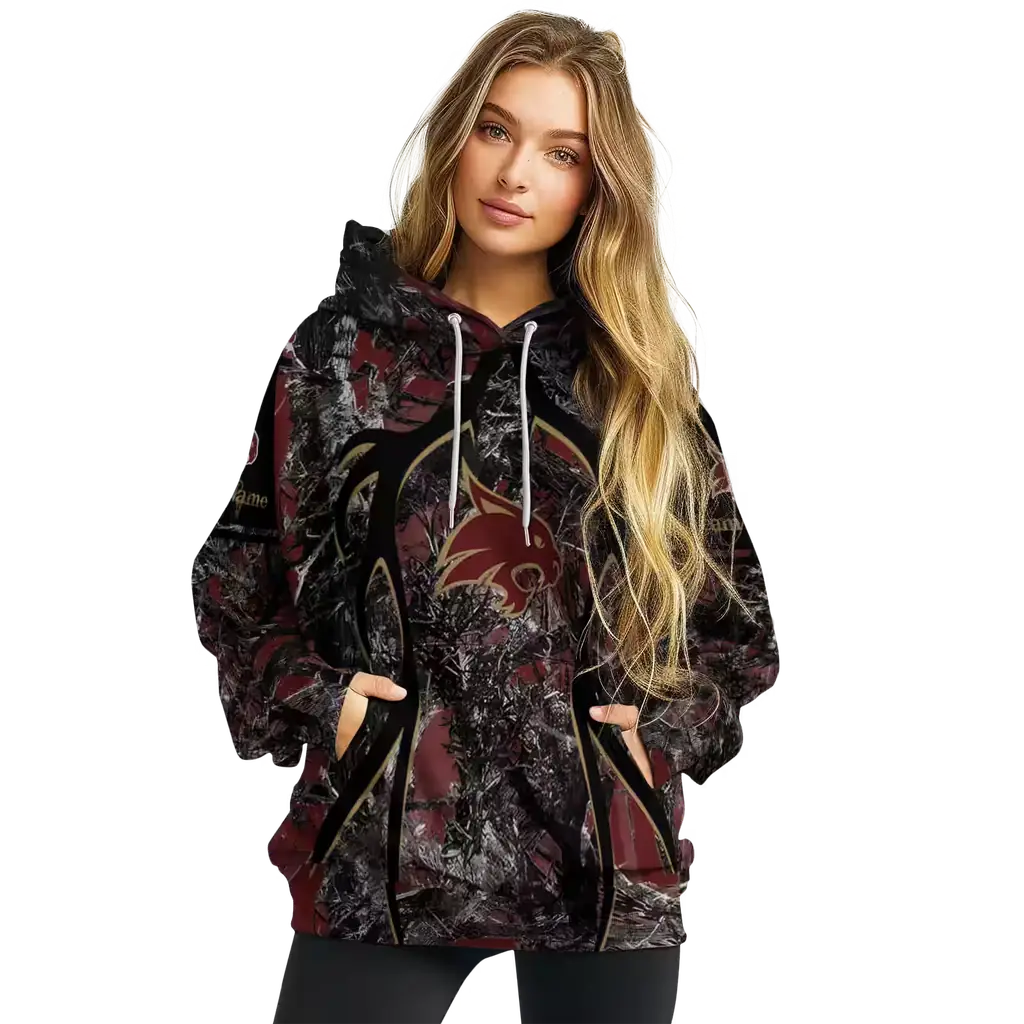 personalized texas state bobcats hunting theme maroon black hoodie high quality personalized texas state bobcats hunting theme maroon black hoodie high quality