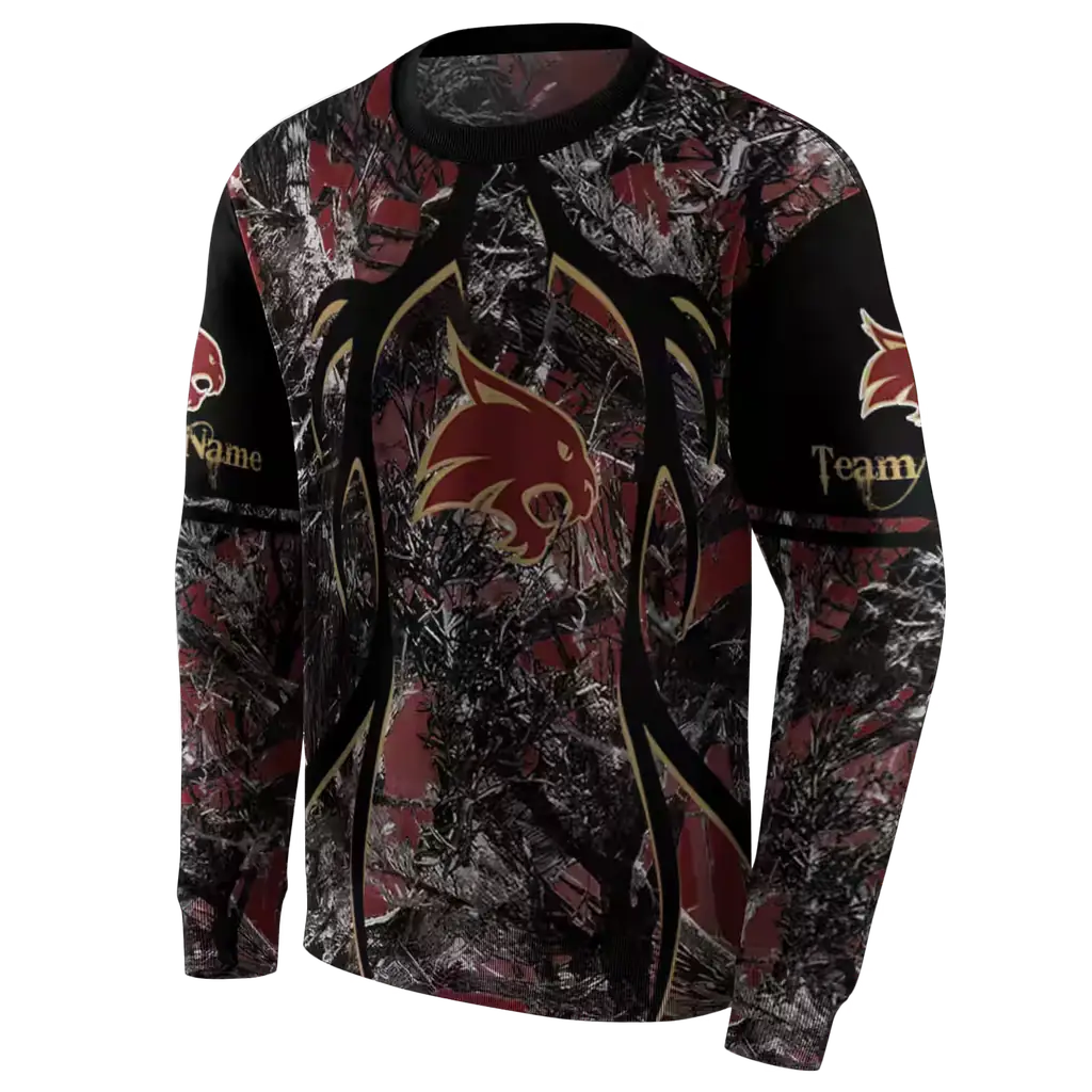 personalized texas state bobcats hunting theme maroon black hoodie new arrival personalized texas state bobcats hunting theme maroon black hoodie new arrival