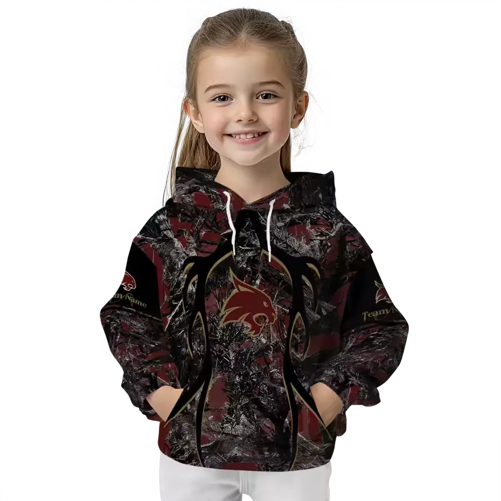 personalized texas state bobcats hunting theme maroon black hoodie top rated personalized texas state bobcats hunting theme maroon black hoodie top rated