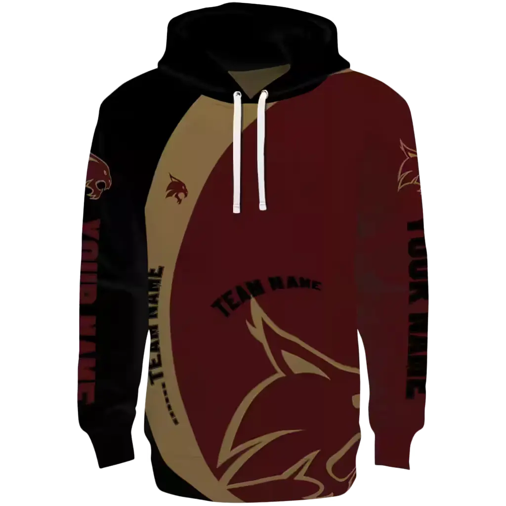 personalized texas state bobcats minimalist design maroon black hoodie best selling personalized texas state bobcats minimalist design maroon black hoodie best selling