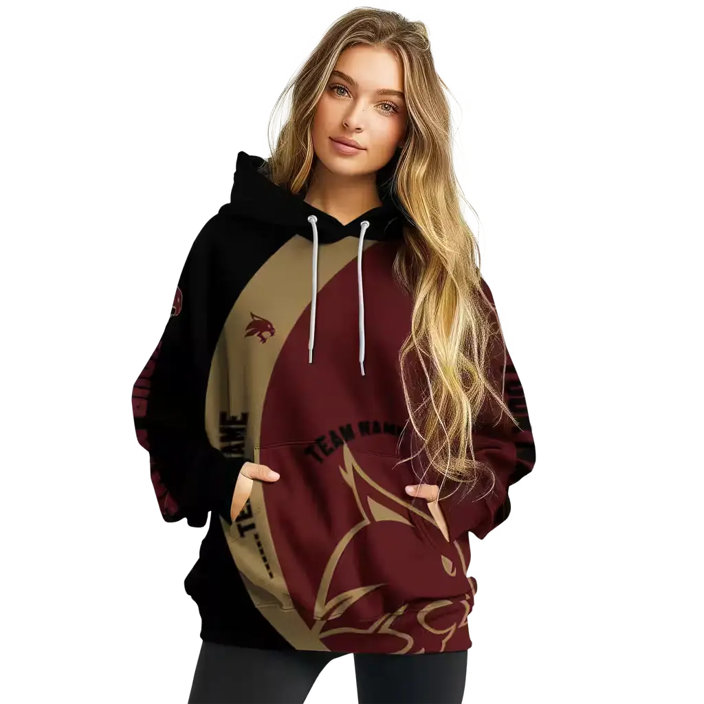 personalized texas state bobcats minimalist design maroon black hoodie high quality personalized texas state bobcats minimalist design maroon black hoodie high quality
