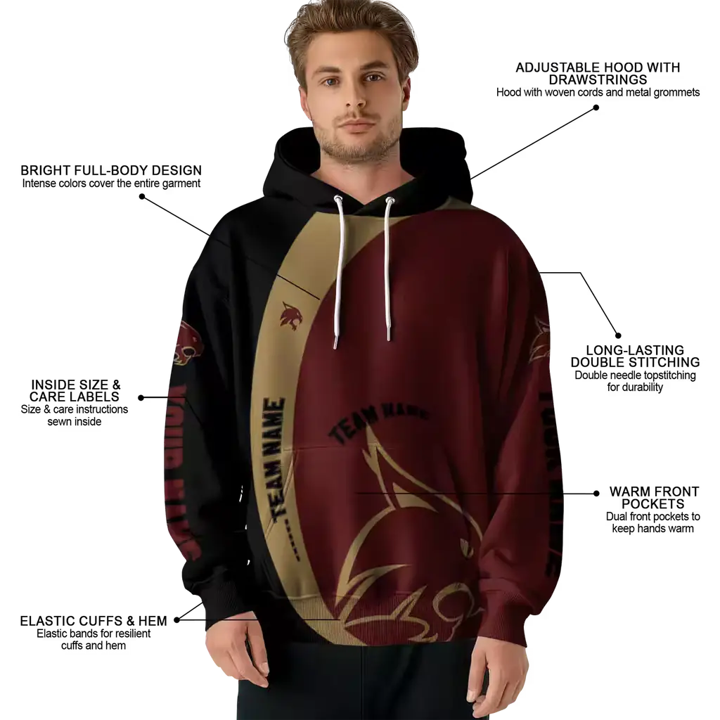 personalized texas state bobcats minimalist design maroon black hoodie latest model personalized texas state bobcats minimalist design maroon black hoodie latest model