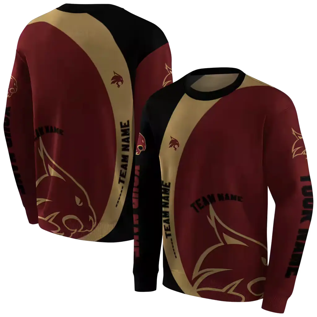 personalized texas state bobcats minimalist design maroon black hoodie premium grade personalized texas state bobcats minimalist design maroon black hoodie premium grade