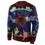 personalized texas state bobcats spongebob patrick star maroon navy hoodie best selling