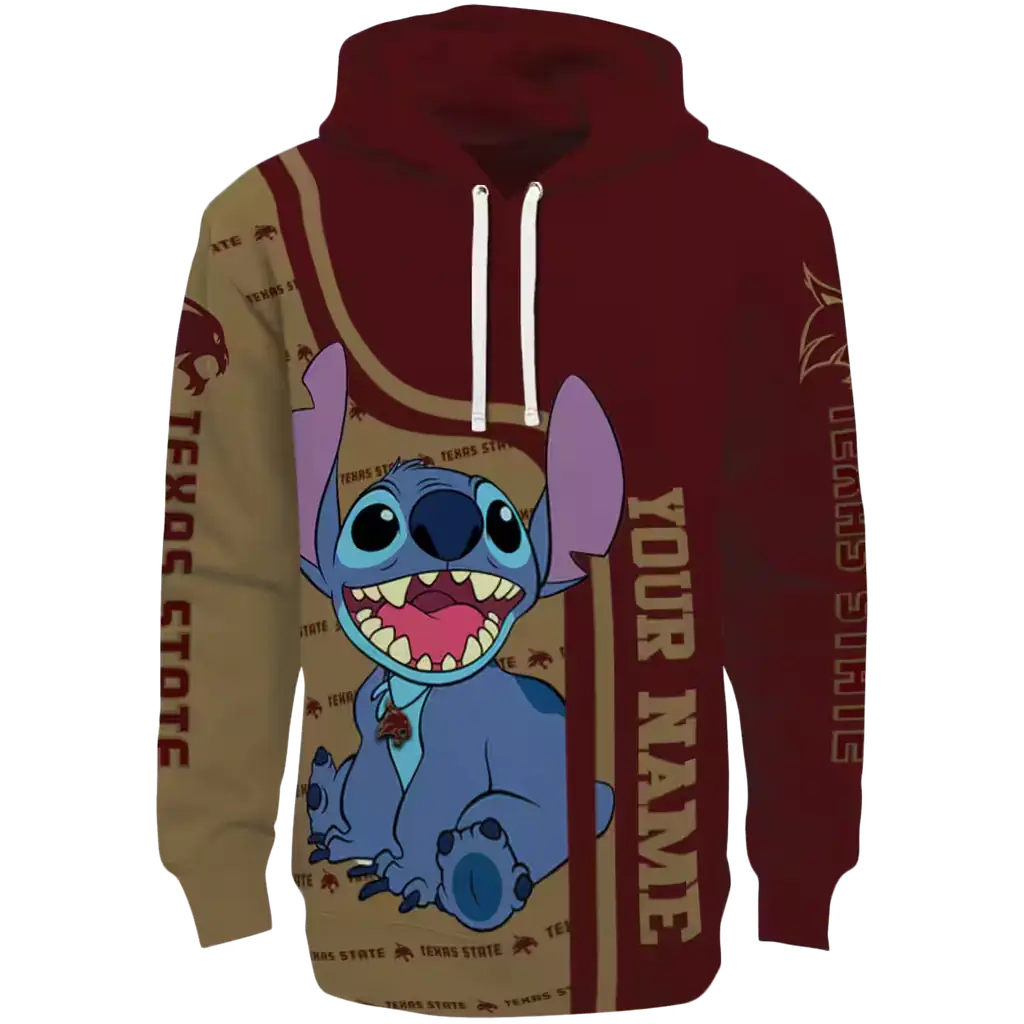 personalized texas state bobcats stitch maroon hoodie best selling personalized texas state bobcats stitch maroon hoodie best selling