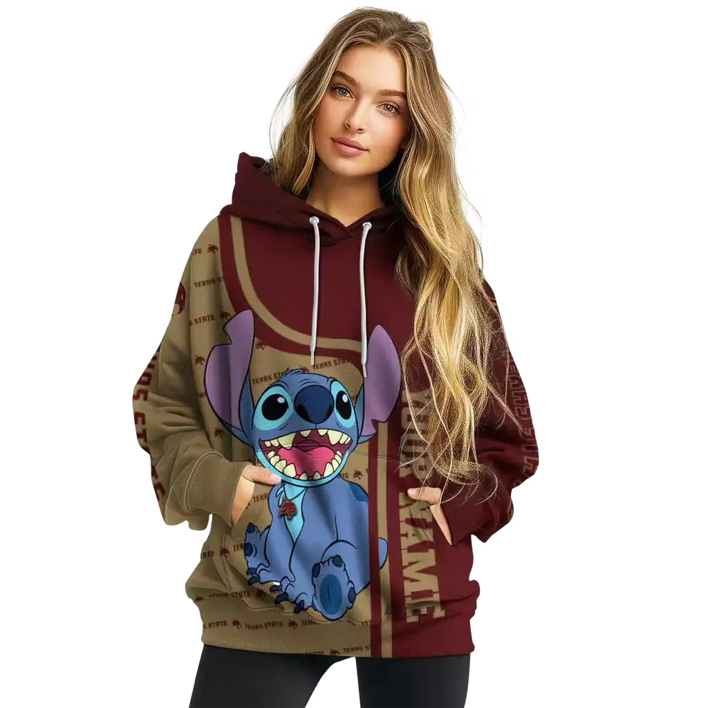 personalized texas state bobcats stitch maroon hoodie high quality personalized texas state bobcats stitch maroon hoodie high quality