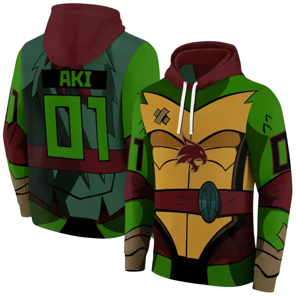 personalized texas state bobcats superhero armor maroon green hoodie fashion forward personalized texas state bobcats superhero armor maroon green hoodie fashion forward