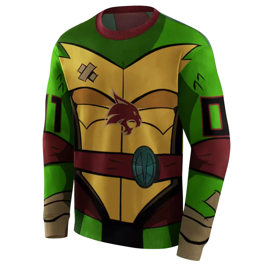 personalized texas state bobcats superhero armor maroon green hoodie new arrival personalized texas state bobcats superhero armor maroon green hoodie new arrival