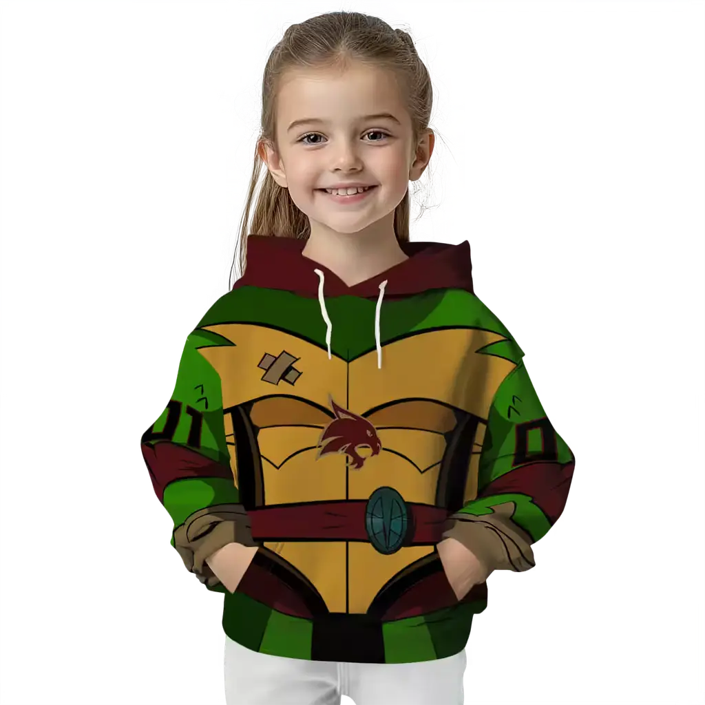 personalized texas state bobcats superhero armor maroon green hoodie top rated personalized texas state bobcats superhero armor maroon green hoodie top rated