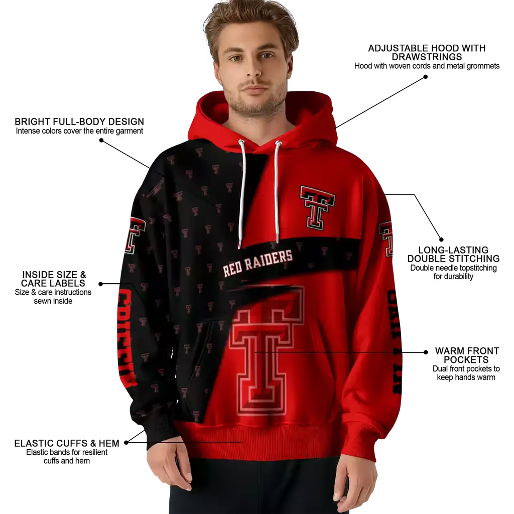 personalized texas tech red raiders abstract shape red hoodie latest model personalized texas tech red raiders abstract shape red hoodie latest model
