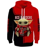 personalized texas tech red raiders baby yoda red black hoodie best selling