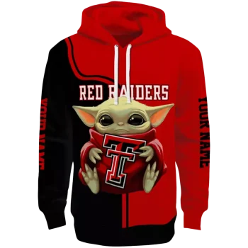 personalized texas tech red raiders baby yoda red black hoodie best selling