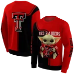 personalized texas tech red raiders baby yoda red black hoodie best selling