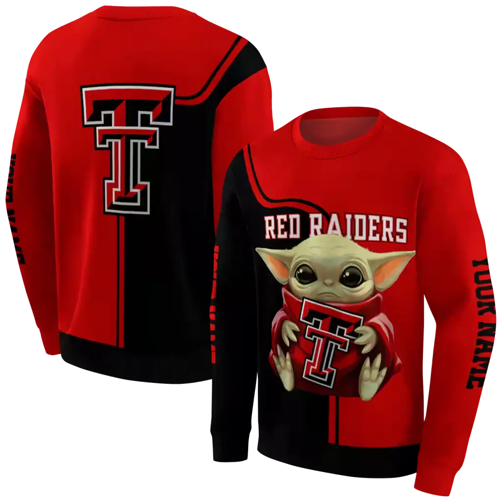 personalized texas tech red raiders baby yoda red black hoodie premium grade personalized texas tech red raiders baby yoda red black hoodie premium grade