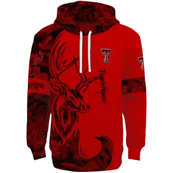 personalized texas tech red raiders deer silhouette red hoodie best selling