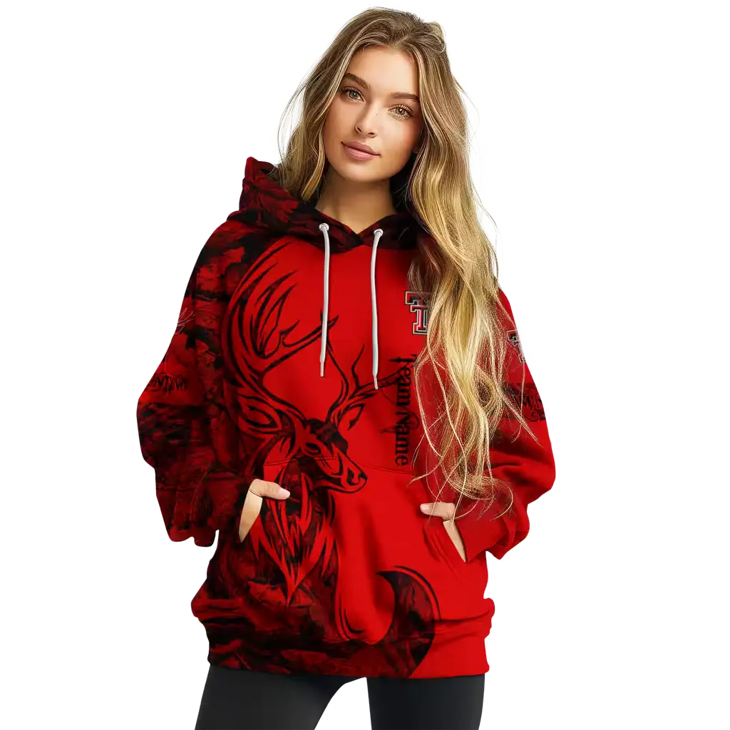 personalized texas tech red raiders deer silhouette red hoodie high quality personalized texas tech red raiders deer silhouette red hoodie high quality