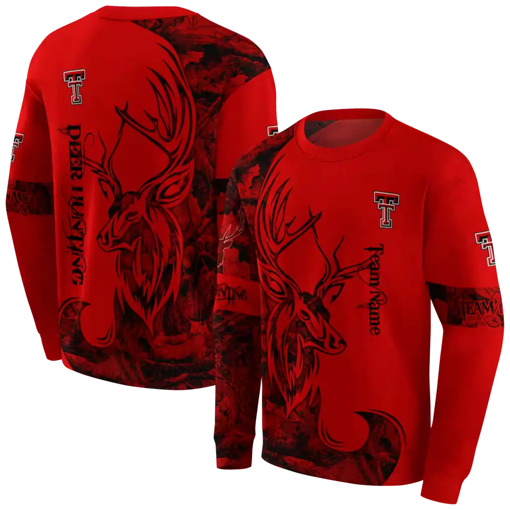 personalized texas tech red raiders deer silhouette red hoodie premium grade personalized texas tech red raiders deer silhouette red hoodie premium grade