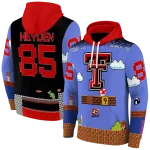 personalized texas tech red raiders mario blue black hoodie best selling