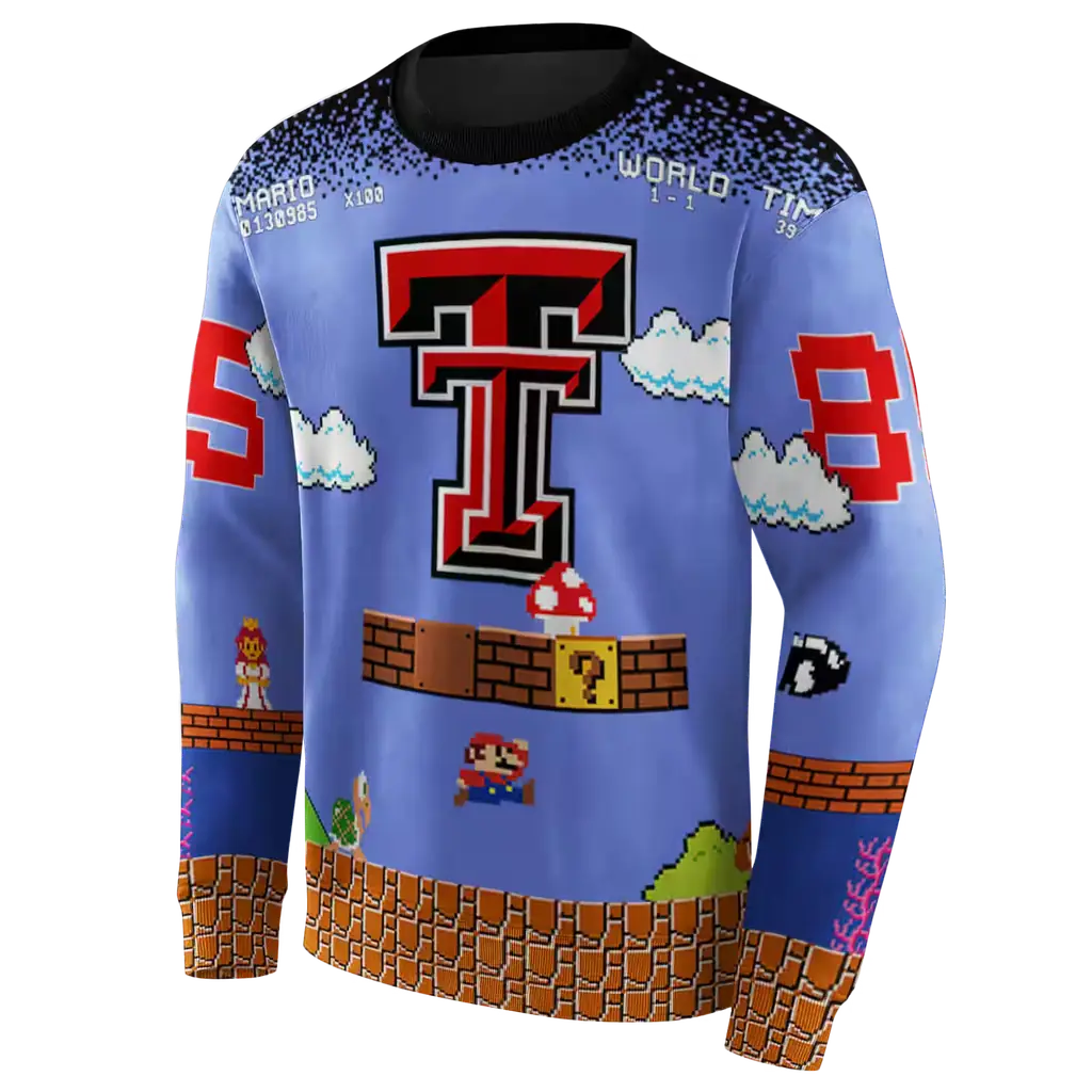 personalized texas tech red raiders mario blue black hoodie new arrival personalized texas tech red raiders mario blue black hoodie new arrival