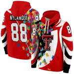 personalized texas tech red raiders puzzle pieces red hoodie best selling