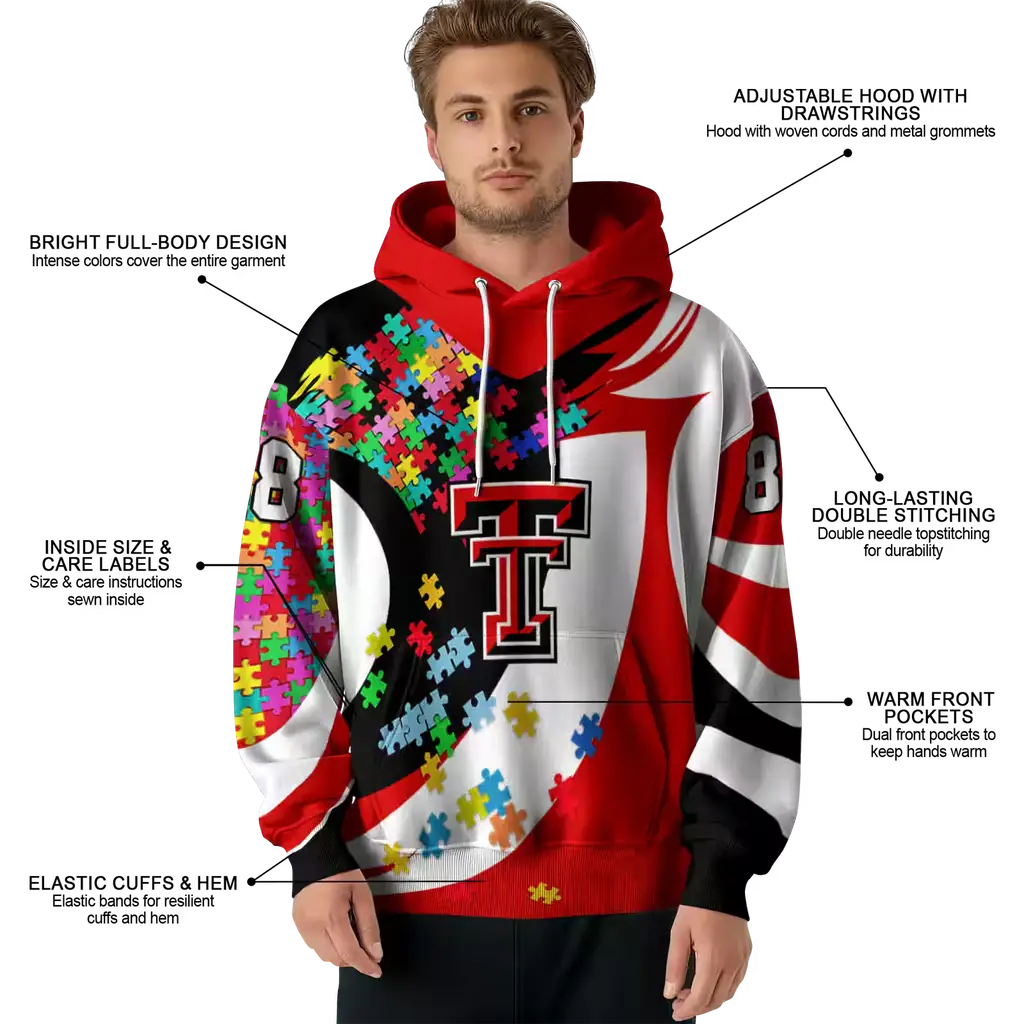 personalized texas tech red raiders puzzle pieces red hoodie latest model personalized texas tech red raiders puzzle pieces red hoodie latest model