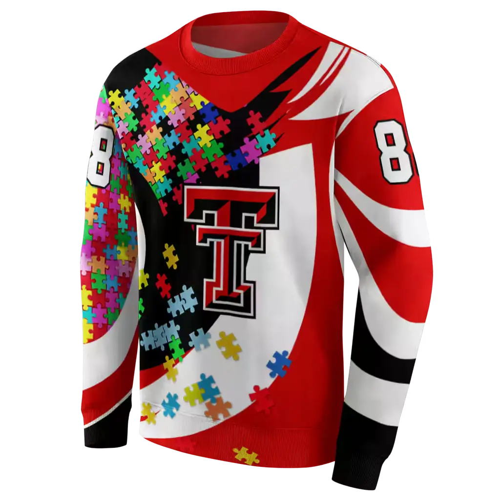 personalized texas tech red raiders puzzle pieces red hoodie new arrival personalized texas tech red raiders puzzle pieces red hoodie new arrival