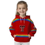 personalized texas tech red raiders rainbow stripes red hoodie best selling