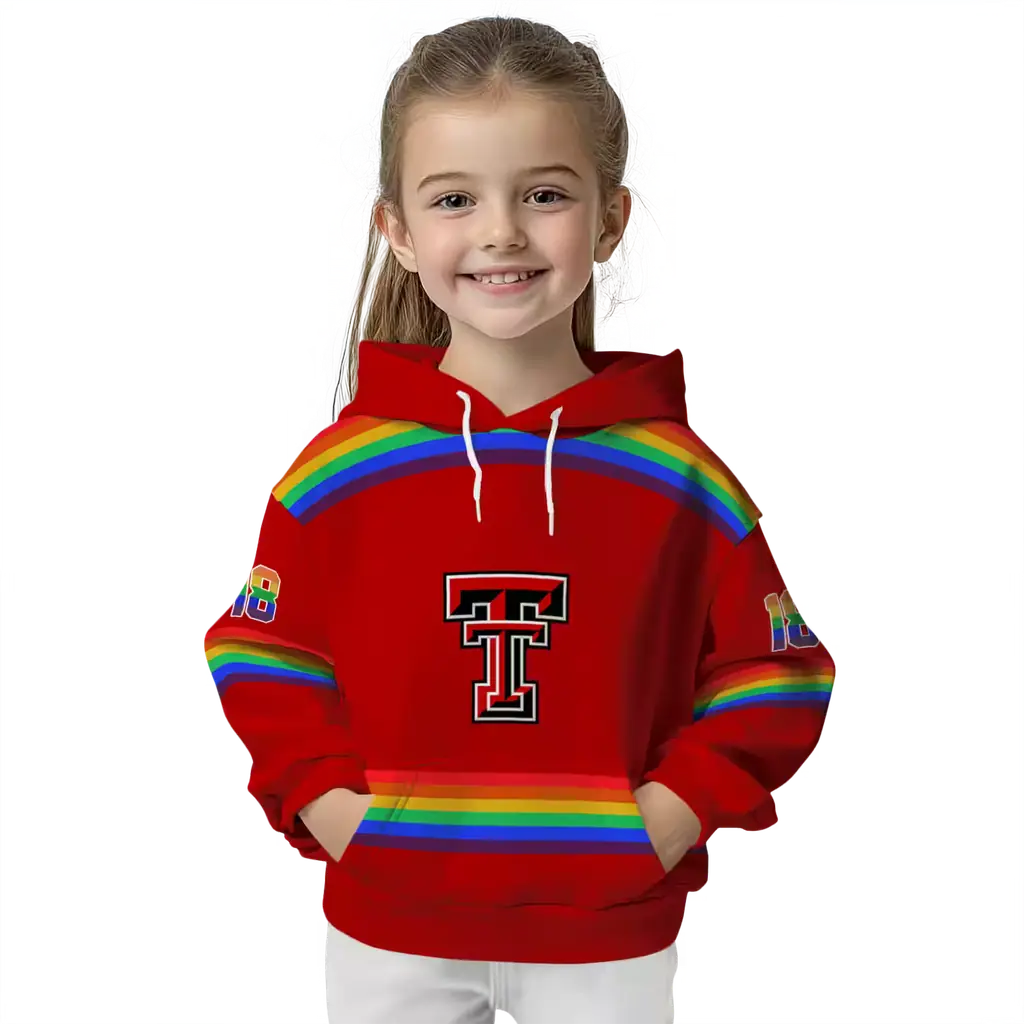 personalized texas tech red raiders rainbow stripes red hoodie top rated personalized texas tech red raiders rainbow stripes red hoodie top rated