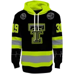 personalized texas tech red raiders safety motif black neon green hoodie best selling