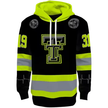 personalized texas tech red raiders safety motif black neon green hoodie best selling