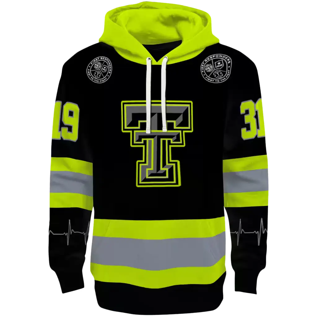 personalized texas tech red raiders safety motif black neon green hoodie best selling personalized texas tech red raiders safety motif black neon green hoodie best selling