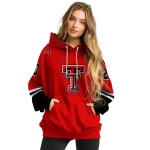 personalized texas tech red raiders striped sleeves red hoodie best selling