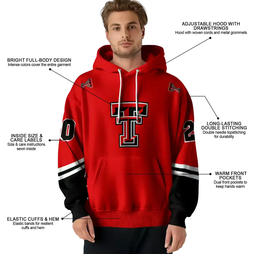 personalized texas tech red raiders striped sleeves red hoodie latest model personalized texas tech red raiders striped sleeves red hoodie latest model