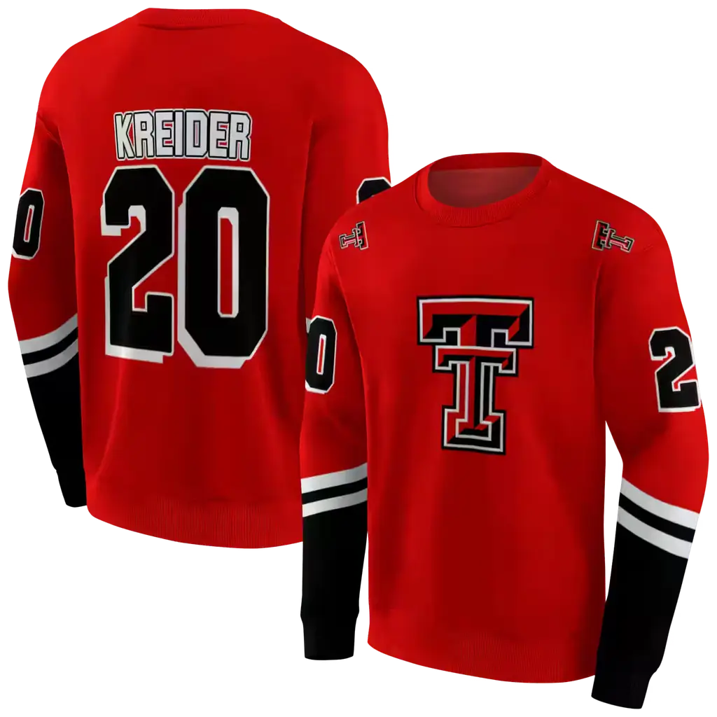 personalized texas tech red raiders striped sleeves red hoodie premium grade personalized texas tech red raiders striped sleeves red hoodie premium grade