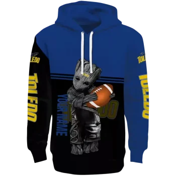personalized toledo rockets baby groot blue black hoodie best selling