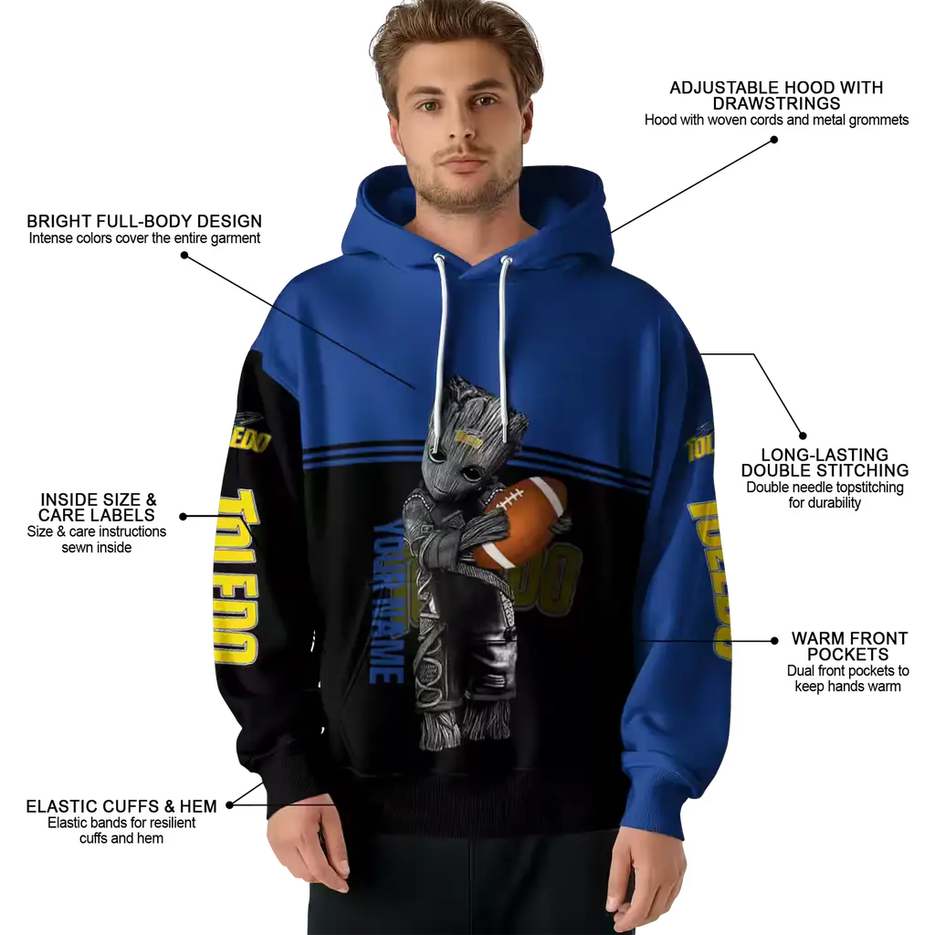 personalized toledo rockets baby groot blue black hoodie latest model personalized toledo rockets baby groot blue black hoodie latest model