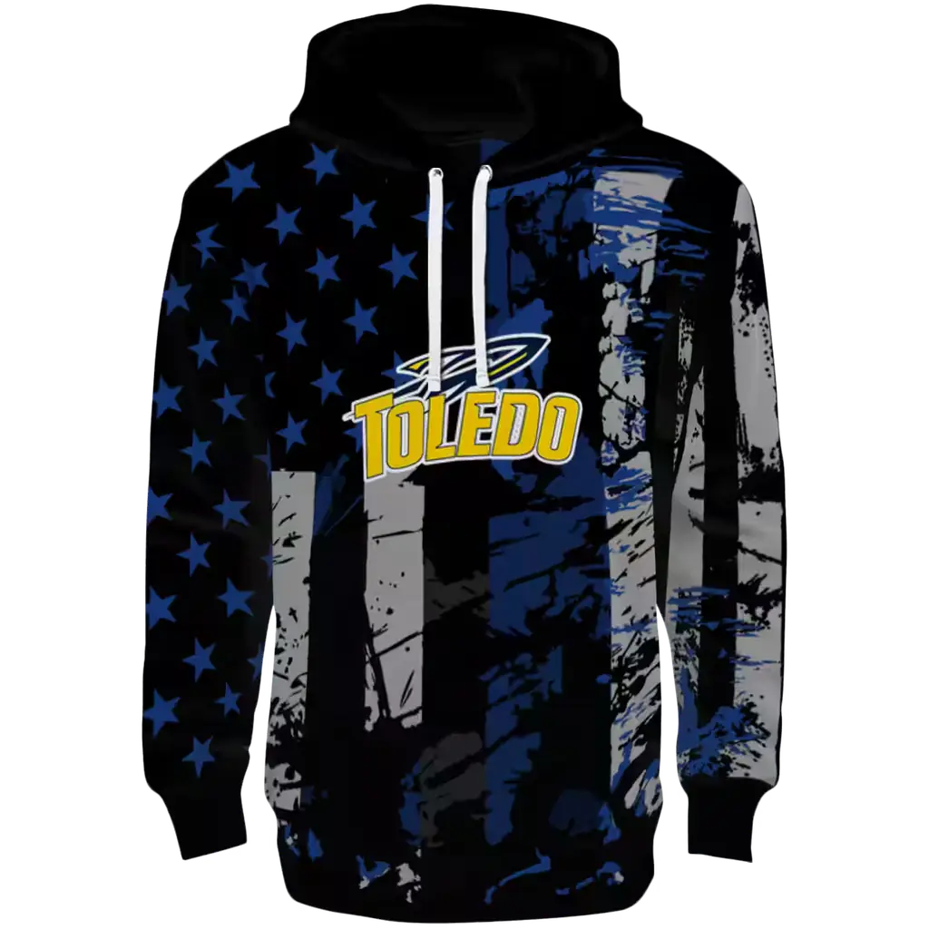 personalized toledo rockets distressed flag blue black hoodie best selling personalized toledo rockets distressed flag blue black hoodie best selling