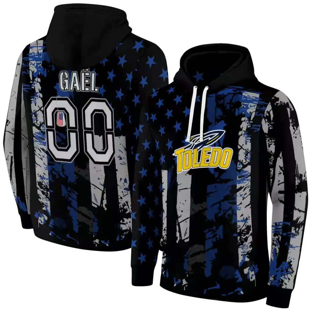 personalized toledo rockets distressed flag blue black hoodie fashion forward personalized toledo rockets distressed flag blue black hoodie fashion forward