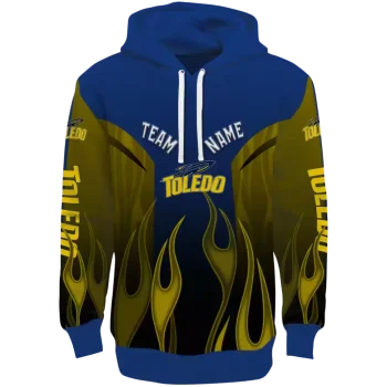personalized toledo rockets flame design blue hoodie best selling