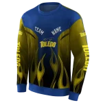 personalized toledo rockets flame design blue hoodie best selling