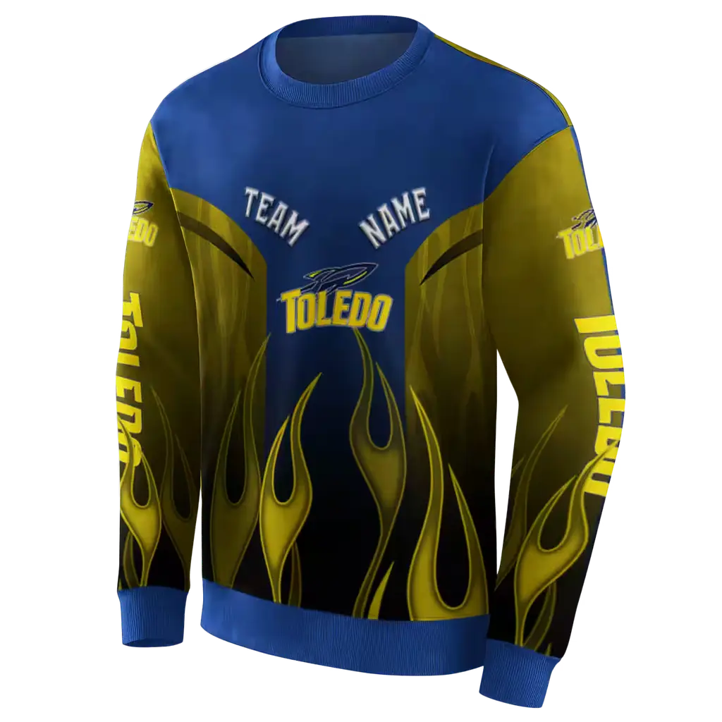personalized toledo rockets flame design blue hoodie new arrival personalized toledo rockets flame design blue hoodie new arrival