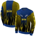personalized toledo rockets flame design blue hoodie best selling