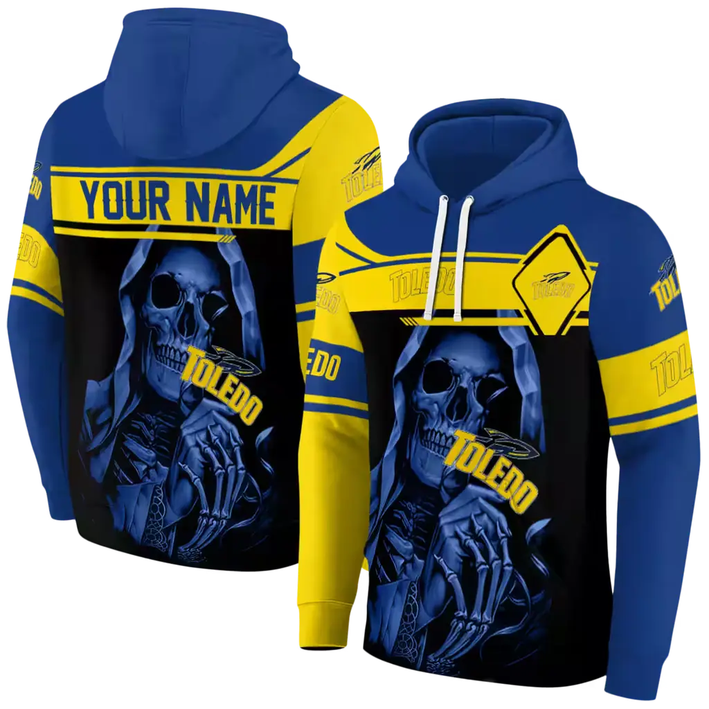 personalized toledo rockets grim reaper blue black hoodie fashion forward personalized toledo rockets grim reaper blue black hoodie fashion forward