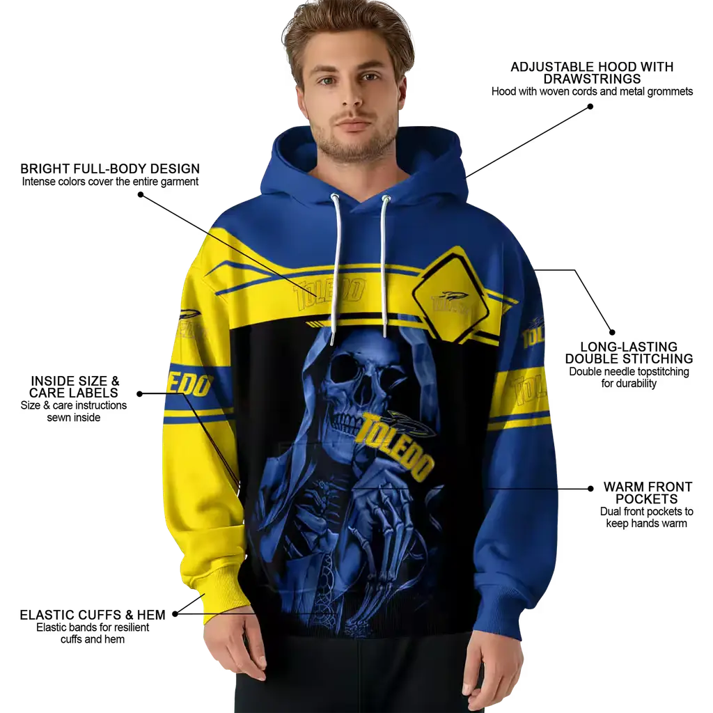 personalized toledo rockets grim reaper blue black hoodie latest model personalized toledo rockets grim reaper blue black hoodie latest model
