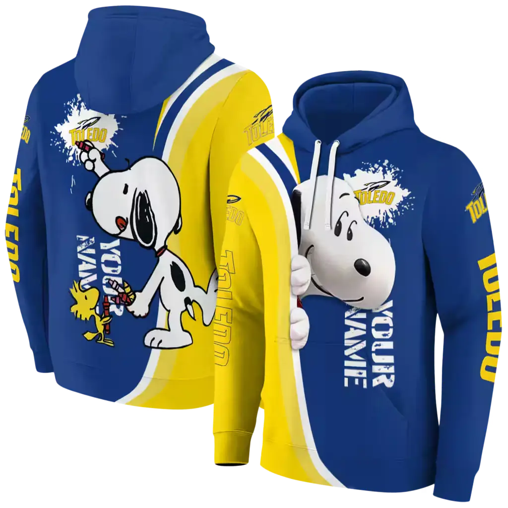 personalized toledo rockets peeking snoopy blue hoodie fashion forward personalized toledo rockets peeking snoopy blue hoodie fashion forward