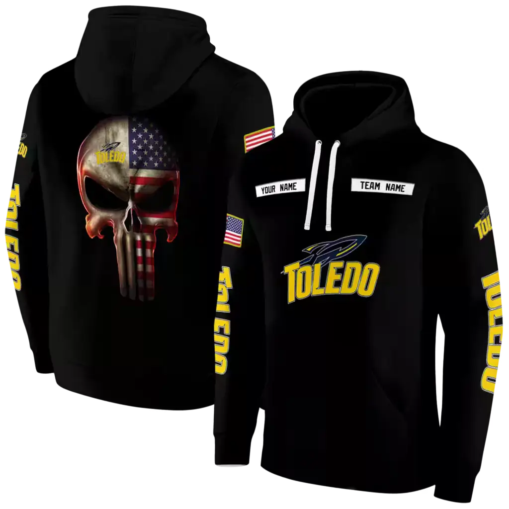 personalized toledo rockets punisher skull black hoodie fashion forward personalized toledo rockets punisher skull black hoodie fashion forward