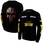 personalized toledo rockets punisher skull black hoodie best selling