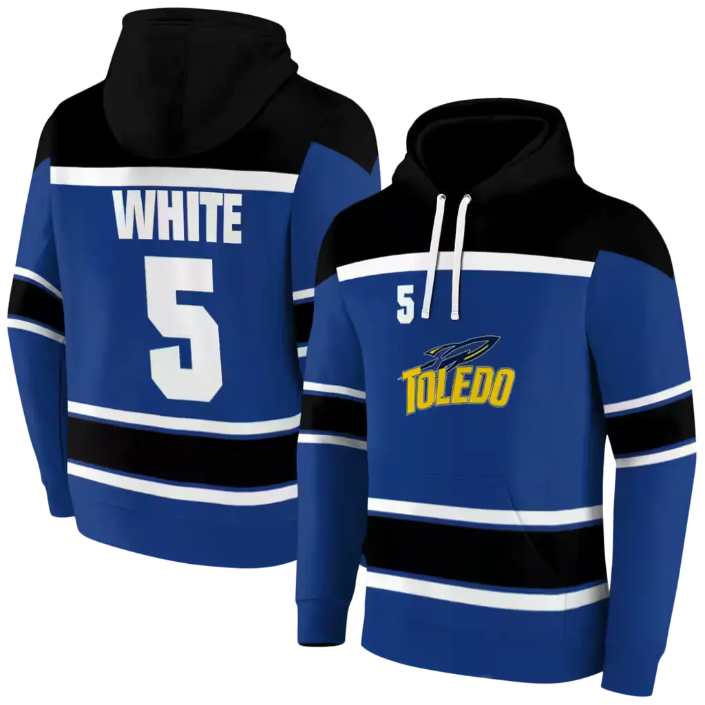 personalized toledo rockets striped pattern blue hoodie fashion forward personalized toledo rockets striped pattern blue hoodie fashion forward