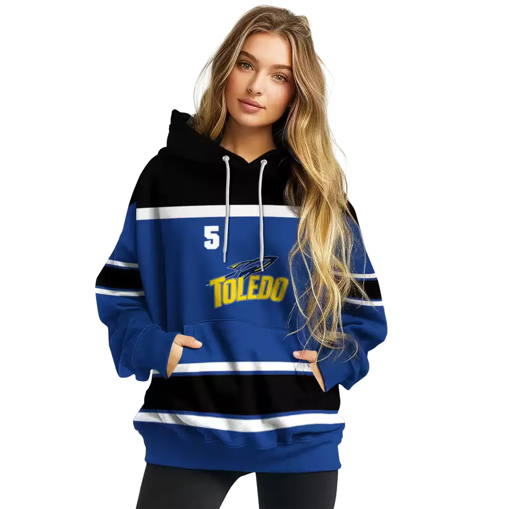 personalized toledo rockets striped pattern blue hoodie high quality personalized toledo rockets striped pattern blue hoodie high quality