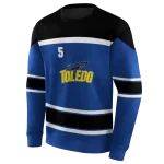 personalized toledo rockets striped pattern blue hoodie best selling